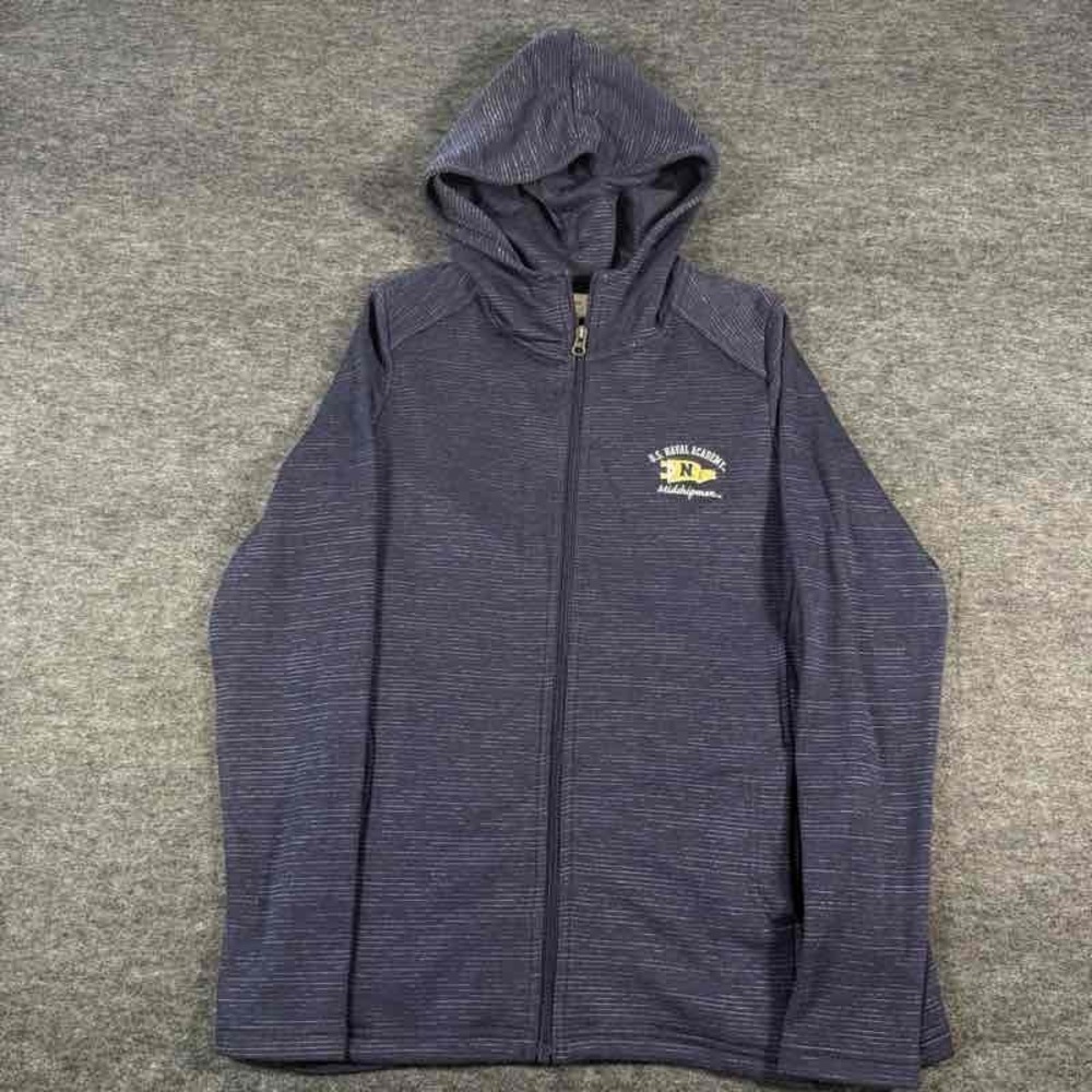 US Naval Academy Midshipmen Full Zip Hoodie Jacket Blue Stripes